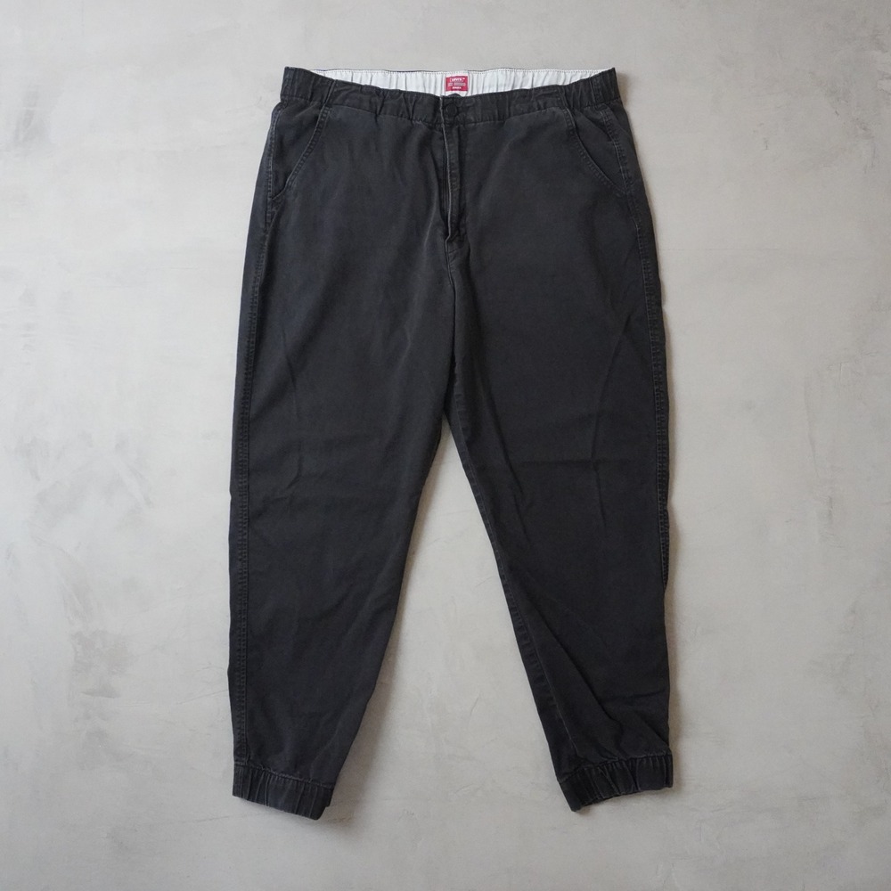 Levis XX Chino Jogger Pants XL Mens Black Elastic Waist Tapered Cuffs 5373